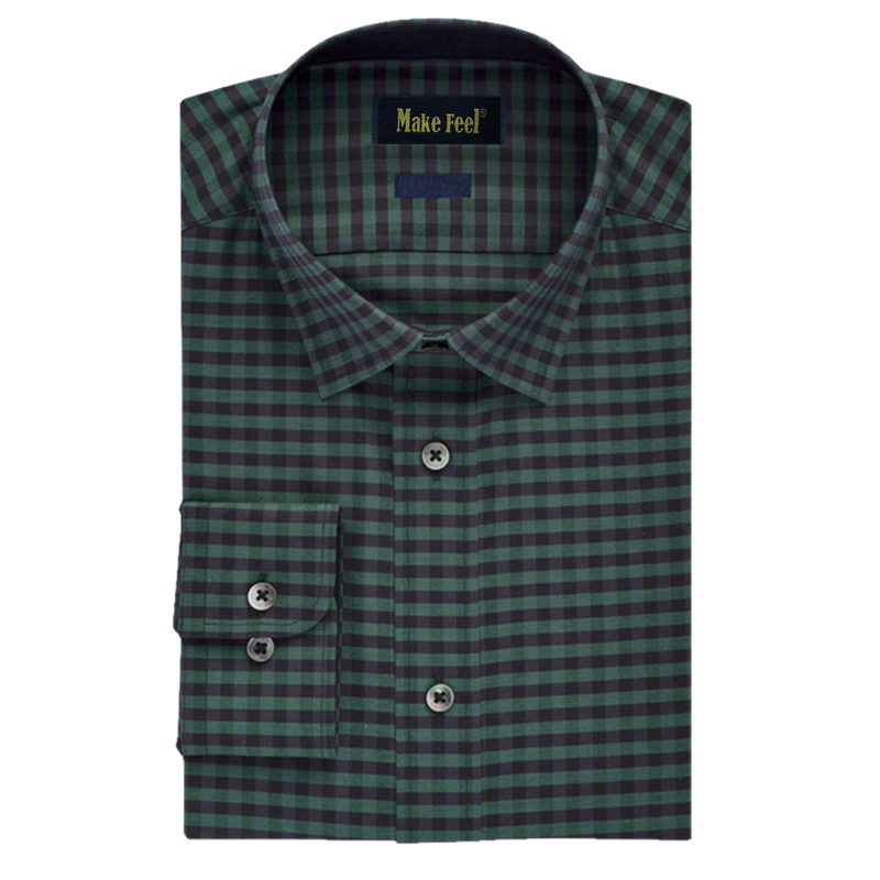 Black and Green Small Check Shirt